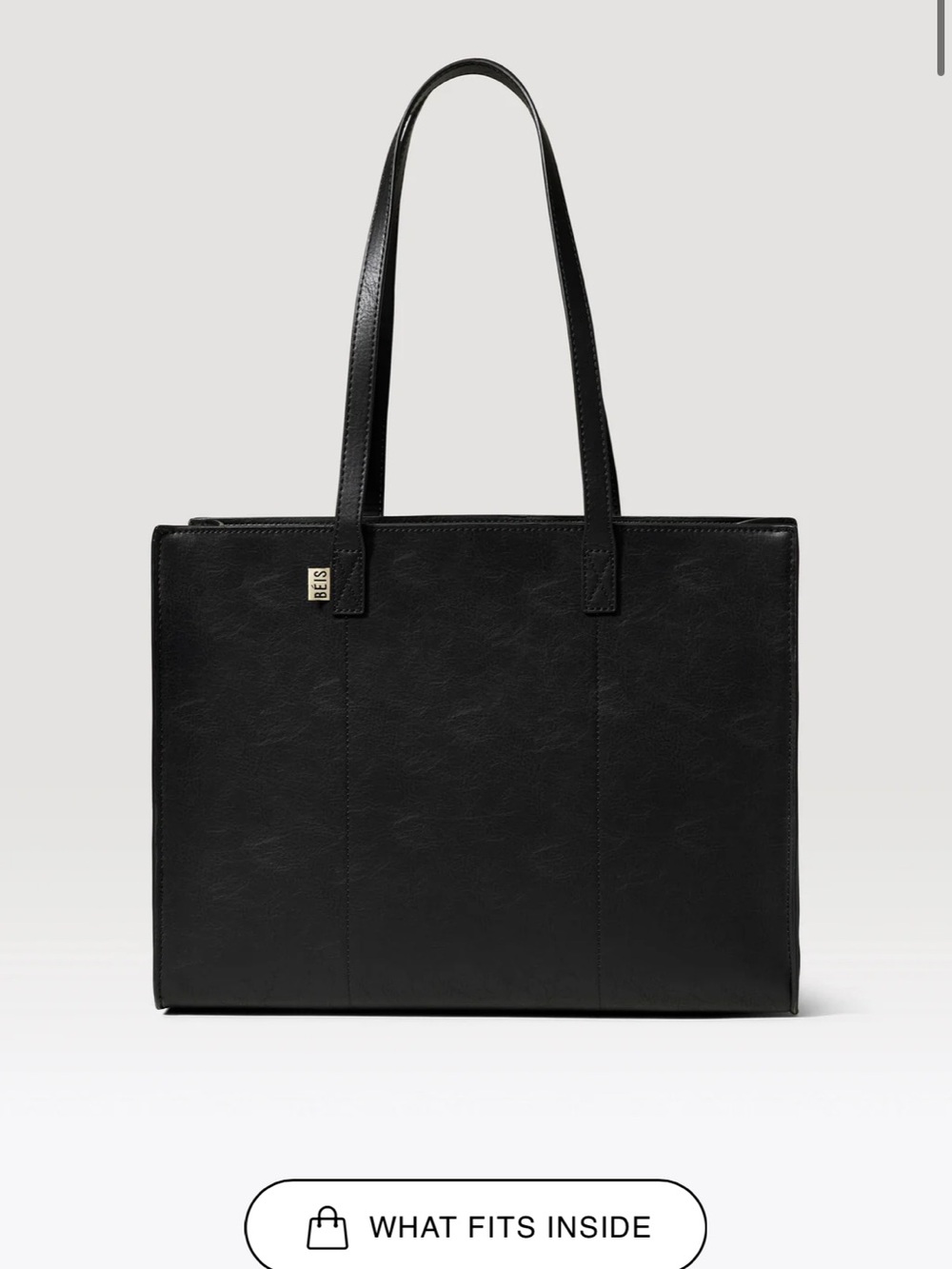 BEIS Black Structured Leather-Look Tote